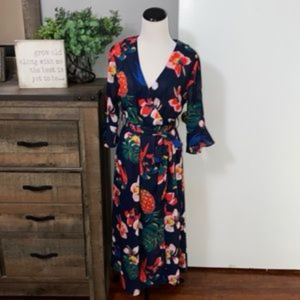 Hayden‎ Hawaiian Resort Island Vacation Wrap Dress M